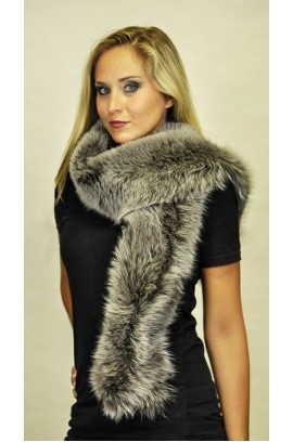 Bluish fox fur scarf